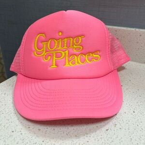 Going Places pink trucker hat - OS